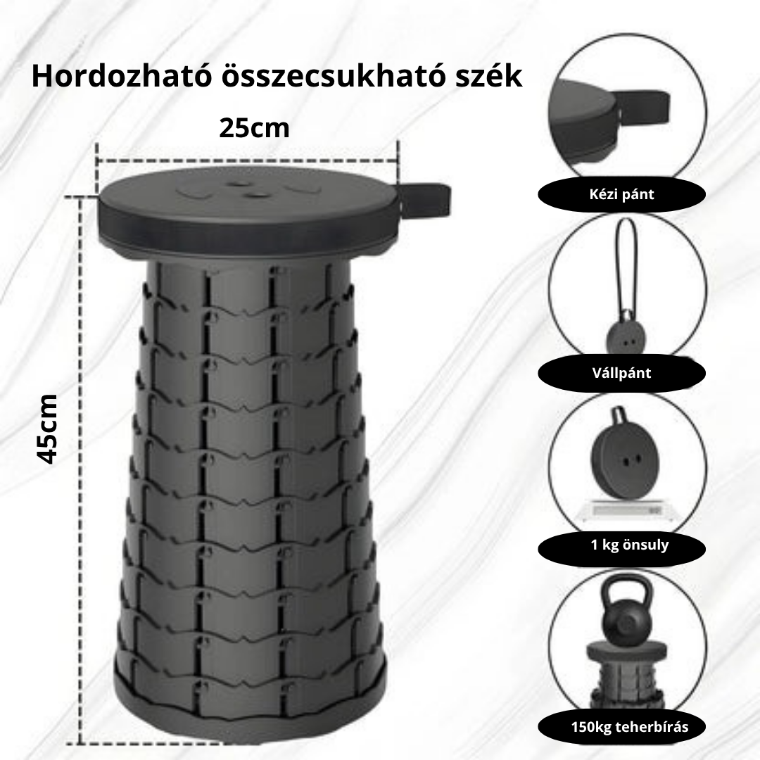 ZenithSeat™ Prémium Teleszkópos Szék – Bárhol, Bármikor