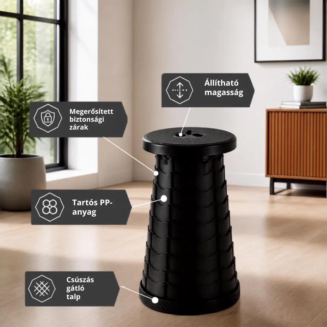 ZenithSeat™ Prémium Teleszkópos Szék – Bárhol, Bármikor!