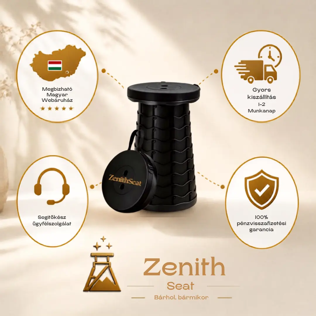 ZenithSeat™ Prémium Teleszkópos Szék – Bárhol, Bármikor!